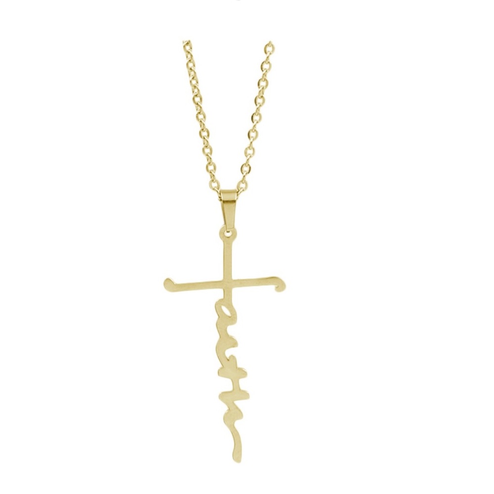 GOLD cross faith necklace